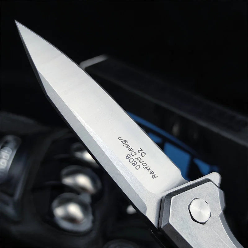 0808 Rexford Flipper folding knife 440c steel blade outdoor camping hiking portable fruit knife Practical EDC pocket knife