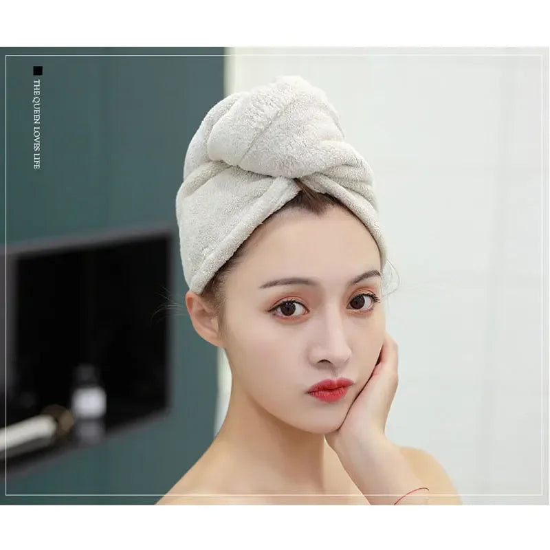 Women Magic Microfiberrapid Drying Hair Towel Cap Hat Towel Bathroom Bath Wrap Hat Quick Cap Turban Dry Toallas Bath Shower