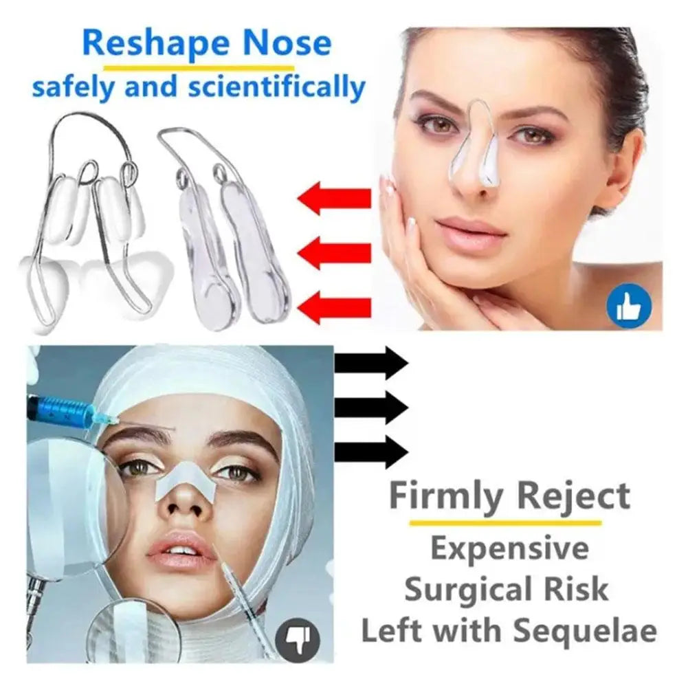 Nose Shaper Lifter Clip Skin Scraping Smooth Edge Tightening Nose Clip Portable Nose Shaper Nose Shaping Roller Massager