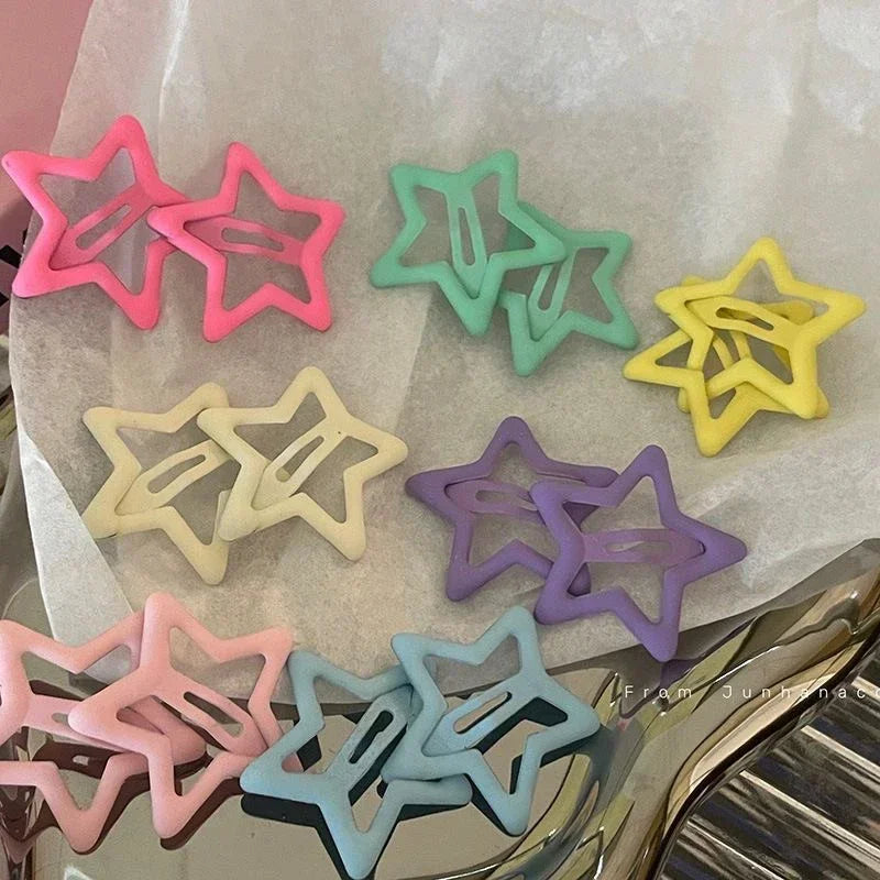 Y2K Star Hairpins Girls Versatile Coloful Sweet Cool Hairclip Women Cute Bright BB Clips Multicolored Headwear Hair Accessories