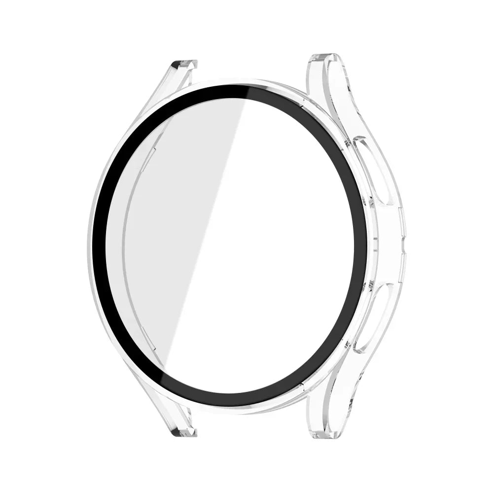 Glass+Matte Watch Cover for Samsung Galaxy Watch 4 Case 44mm 40mm,All Around Coverage Protective Bumpers for Galaxy Watch 5/4