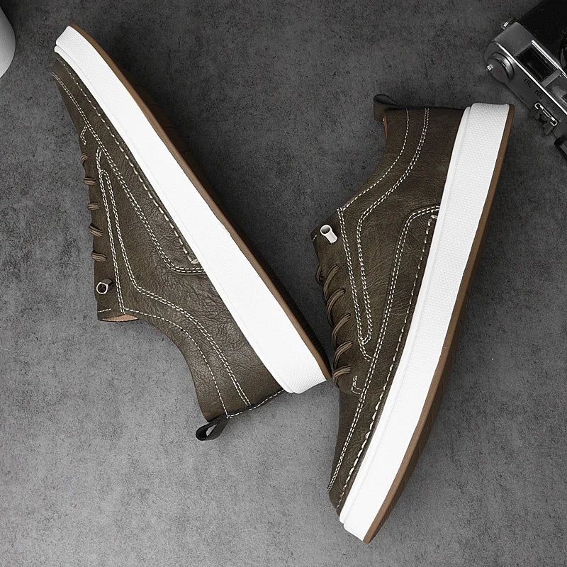 Italian Brand Men's Genuine Leather Shoes Comfortable Soft Sole Insole 6 Centimeters Men's Casual Oxford Shoes Outdoor Sneakers