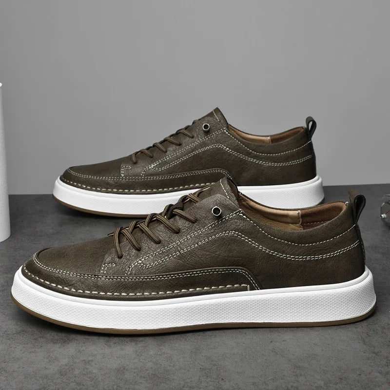 Italian Brand Men's Genuine Leather Shoes Comfortable Soft Sole Insole 6 Centimeters Men's Casual Oxford Shoes Outdoor Sneakers