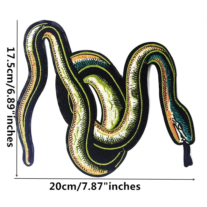 2pieces Snake Patches for Clothing Sew on Jacket Embroidery Applique
