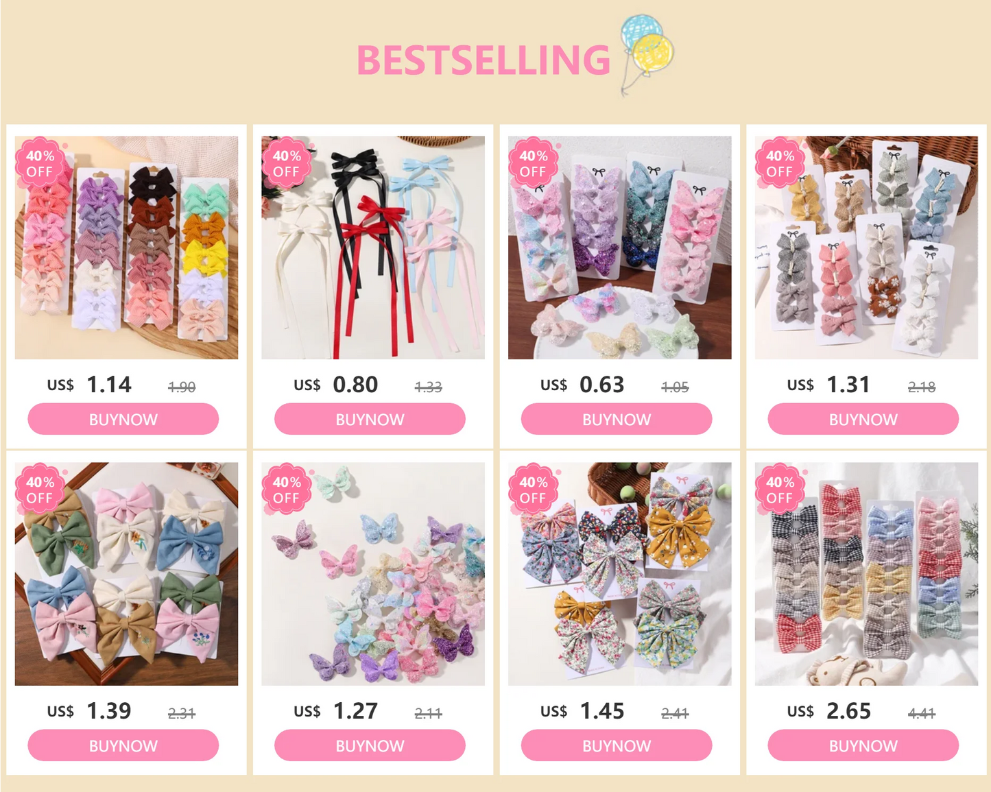 4PCS/Set Muslin Baby Girls Bows Hair Clips Hairpins Hairclip For Kids Cotton Linen Barrette Flower Print Side Pin Accessories