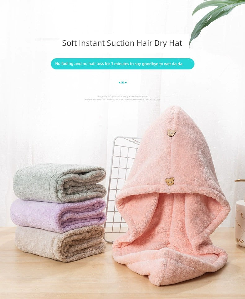Student Bath Towel Double Layer Thickened Quick Hair Dry Cap