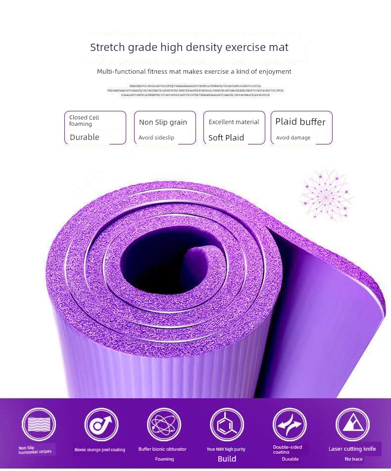 Fitness Yoga Mat Gym Cushion Exercise Mat Long Thick Yoga Mat