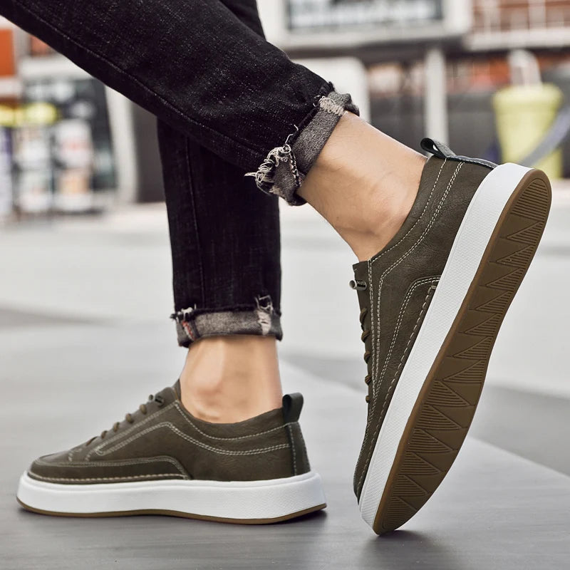Italian Brand Men's Genuine Leather Shoes Comfortable Soft Sole Insole 6 Centimeters Men's Casual Oxford Shoes Outdoor Sneakers