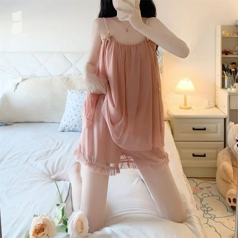 Mesh Sleepwear Women Pajamas
