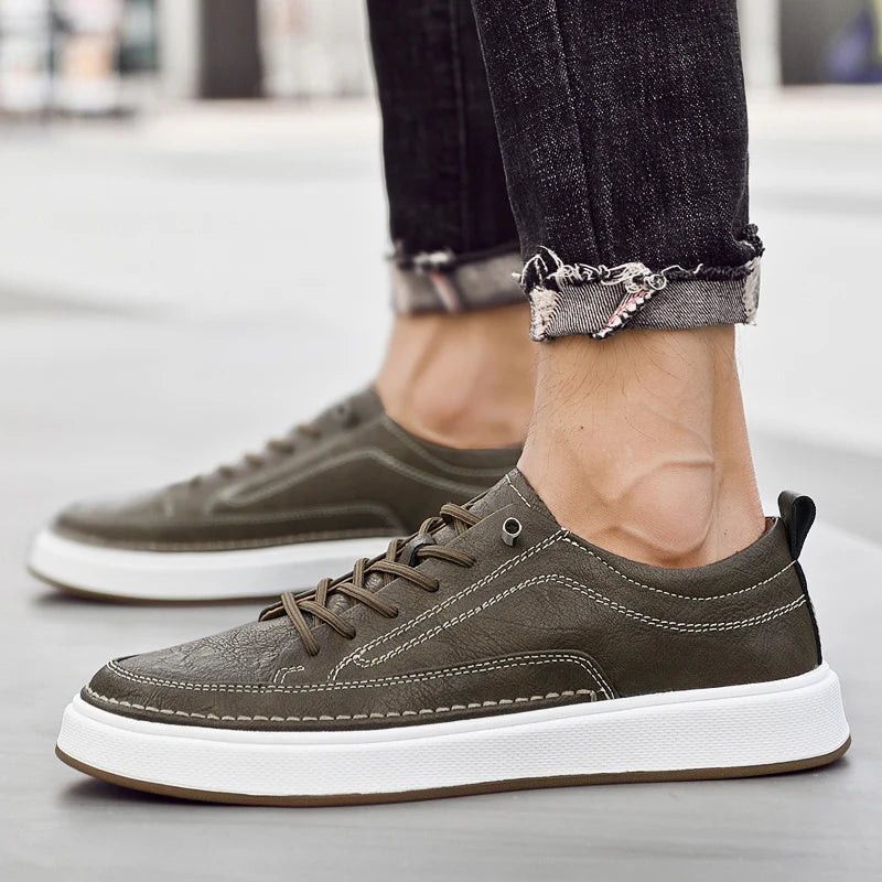 Italian Brand Men's Genuine Leather Shoes Comfortable Soft Sole Insole 6 Centimeters Men's Casual Oxford Shoes Outdoor Sneakers