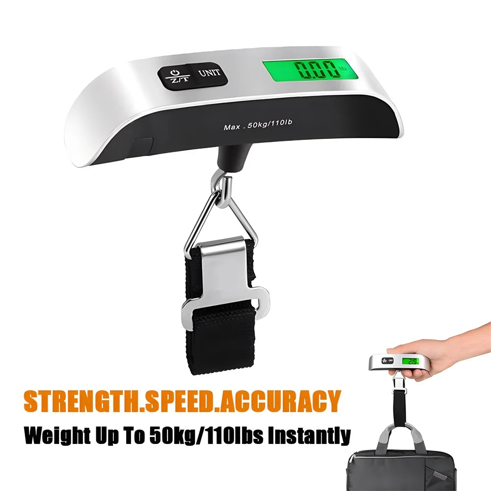 110lb Portable Electronic Hand Luggage Scale LCD Digital Display Balance Scale Suitcase Travel Accessories Baggage Weight Tool