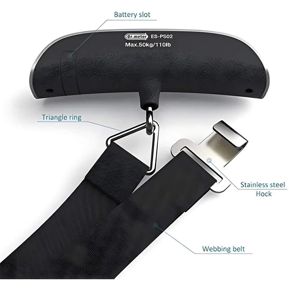 110lb Portable Electronic Hand Luggage Scale LCD Digital Display Balance Scale Suitcase Travel Accessories Baggage Weight Tool
