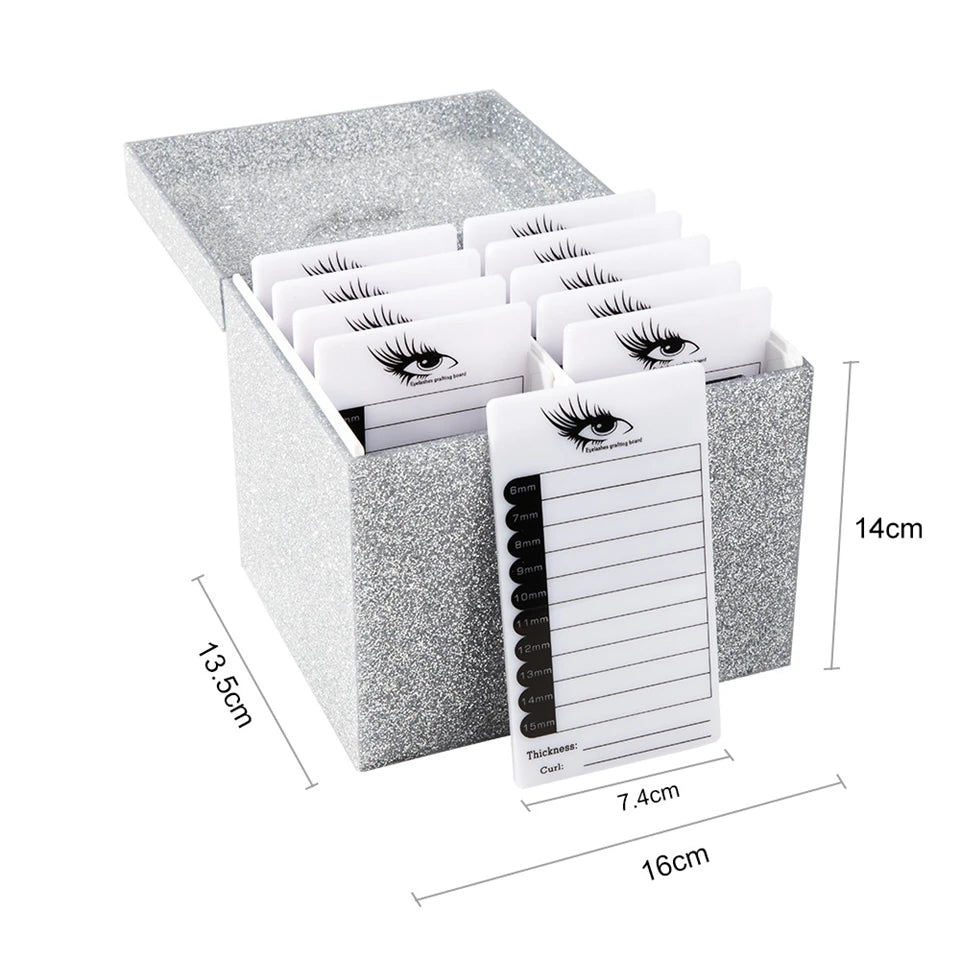 Eyelash Extensions Acrylic Lash Holder Eyelashes Pallet Storage Box Large Eye Lash Tile Dust-proof Cover Beauty Makeup Tools