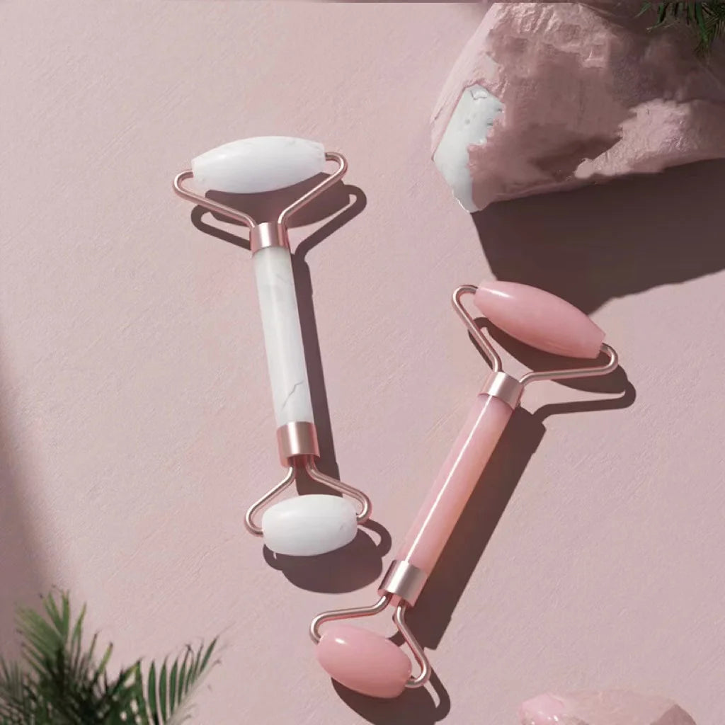 Face And Neck Massager Resin Roller Beauty Scraping Double-ended Massage Stick To Unblock And Relax Non-rose Crystal Jade