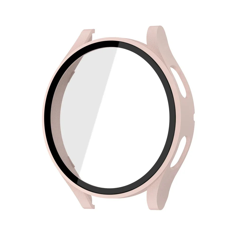 Glass+Matte Watch Cover for Samsung Galaxy Watch 4 Case 44mm 40mm,All Around Coverage Protective Bumpers for Galaxy Watch 5/4