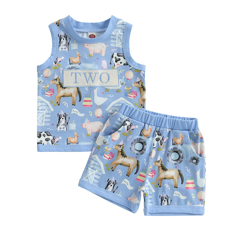 Baby Girl Birthday Outfit Floral Print Ruffle Sleeveless Top Elastic Waist Shorts 2 Piece Summer Set with Bow Headband