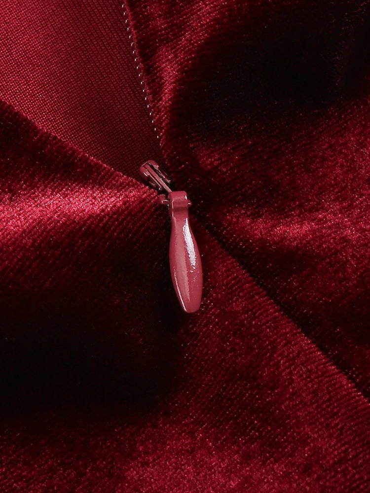 Sexy Strapless V Neck Velvet Maxi Dress Women Burgundy Black Sleeveless Backless Skinny Long Dress Party Evening Runway Dresses