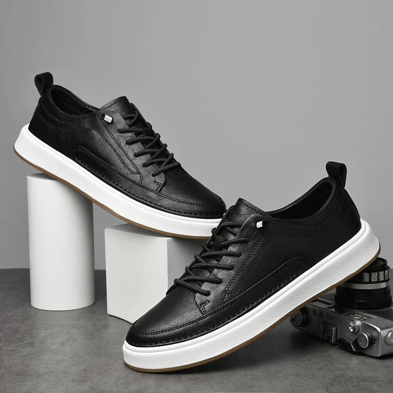 Italian Brand Men's Genuine Leather Shoes Comfortable Soft Sole Insole 6 Centimeters Men's Casual Oxford Shoes Outdoor Sneakers