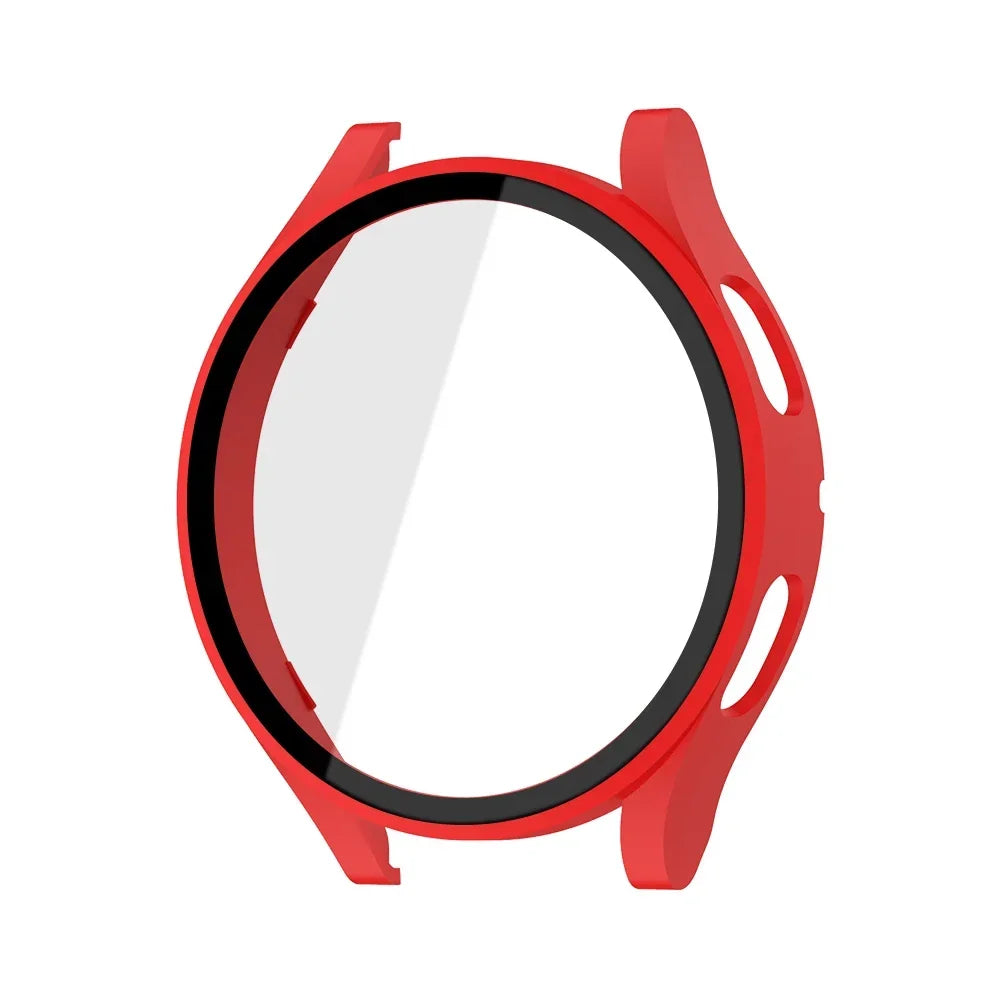 Glass+Matte Watch Cover for Samsung Galaxy Watch 4 Case 44mm 40mm,All Around Coverage Protective Bumpers for Galaxy Watch 5/4