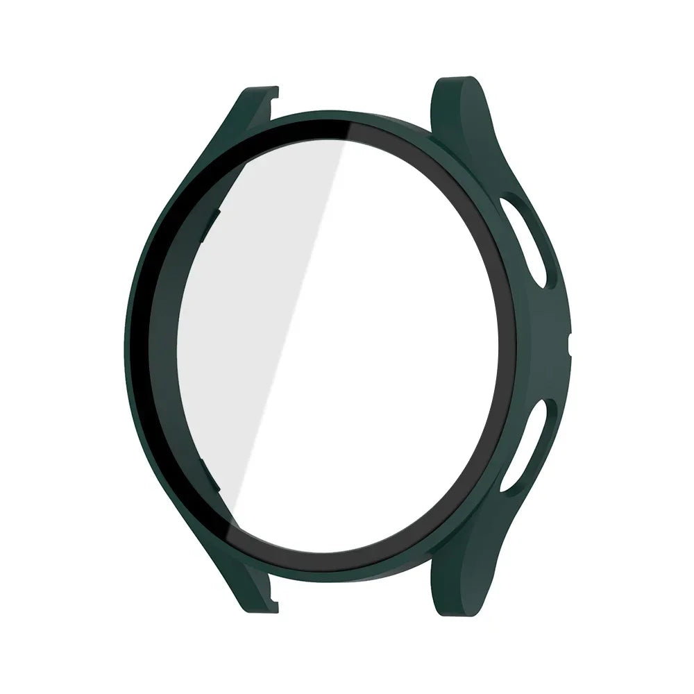 Glass+Matte Watch Cover for Samsung Galaxy Watch 4 Case 44mm 40mm,All Around Coverage Protective Bumpers for Galaxy Watch 5/4