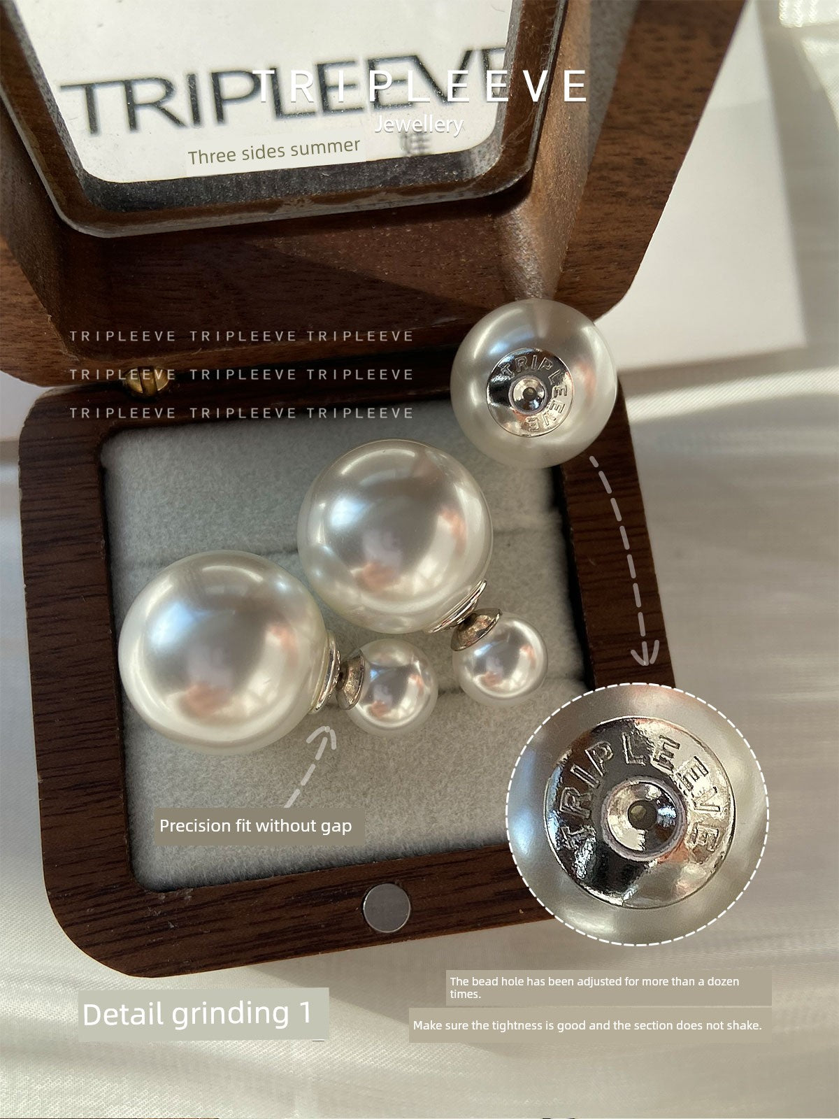 Homemade Cold White Bulb! One Style for Triple-Wear Cold Light Australian White S999 Silver Pearl Earrings Size Beads Front and Rear Wear