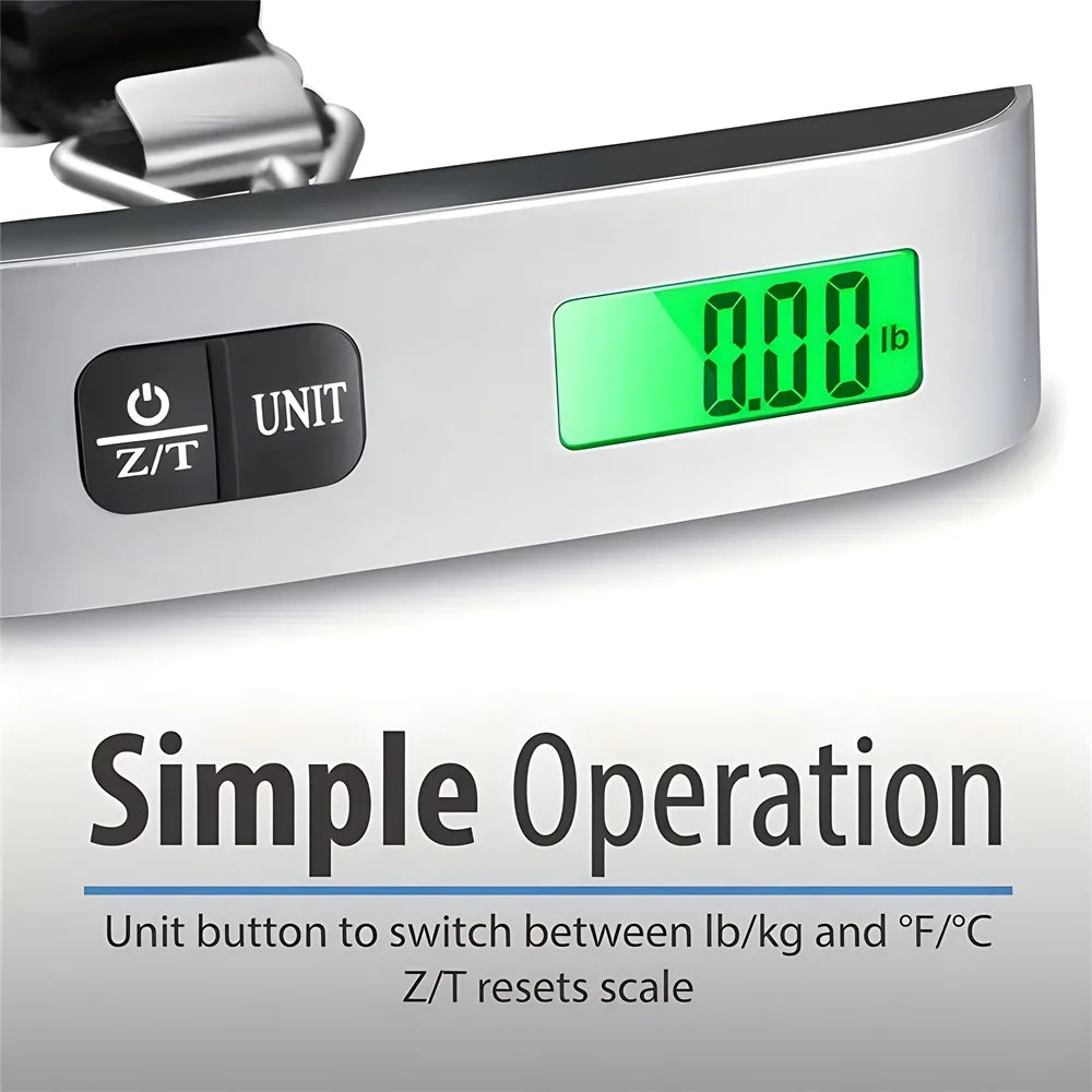 110lb Portable Electronic Hand Luggage Scale LCD Digital Display Balance Scale Suitcase Travel Accessories Baggage Weight Tool