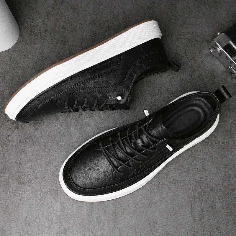 Italian Brand Men's Genuine Leather Shoes Comfortable Soft Sole Insole 6 Centimeters Men's Casual Oxford Shoes Outdoor Sneakers