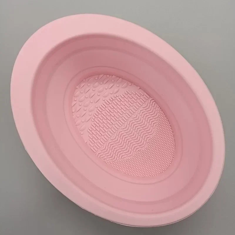 Silicone Makeup Brush Cleaner Bowl Foldable Cleaning Mat Cosmetic Foundation Eyeshadow Powder Brushes Cleaner Tools for Makeup