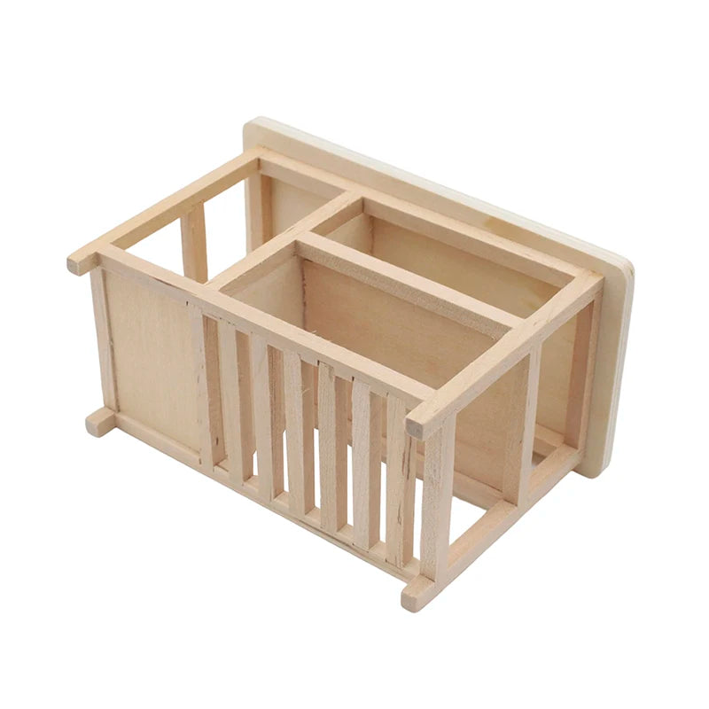 1:12 Dollhouse Miniature Table Dining Table Multi-layer Cooking Storage Table With Hook Up Furniture Kitchen Model Decor Toy