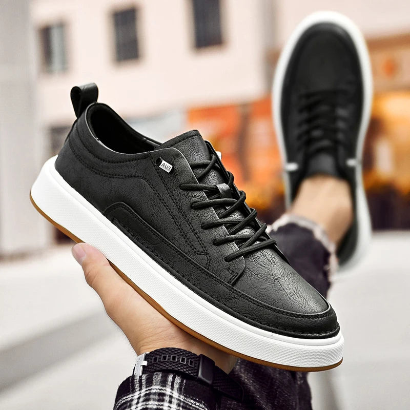Italian Brand Men's Genuine Leather Shoes Comfortable Soft Sole Insole 6 Centimeters Men's Casual Oxford Shoes Outdoor Sneakers
