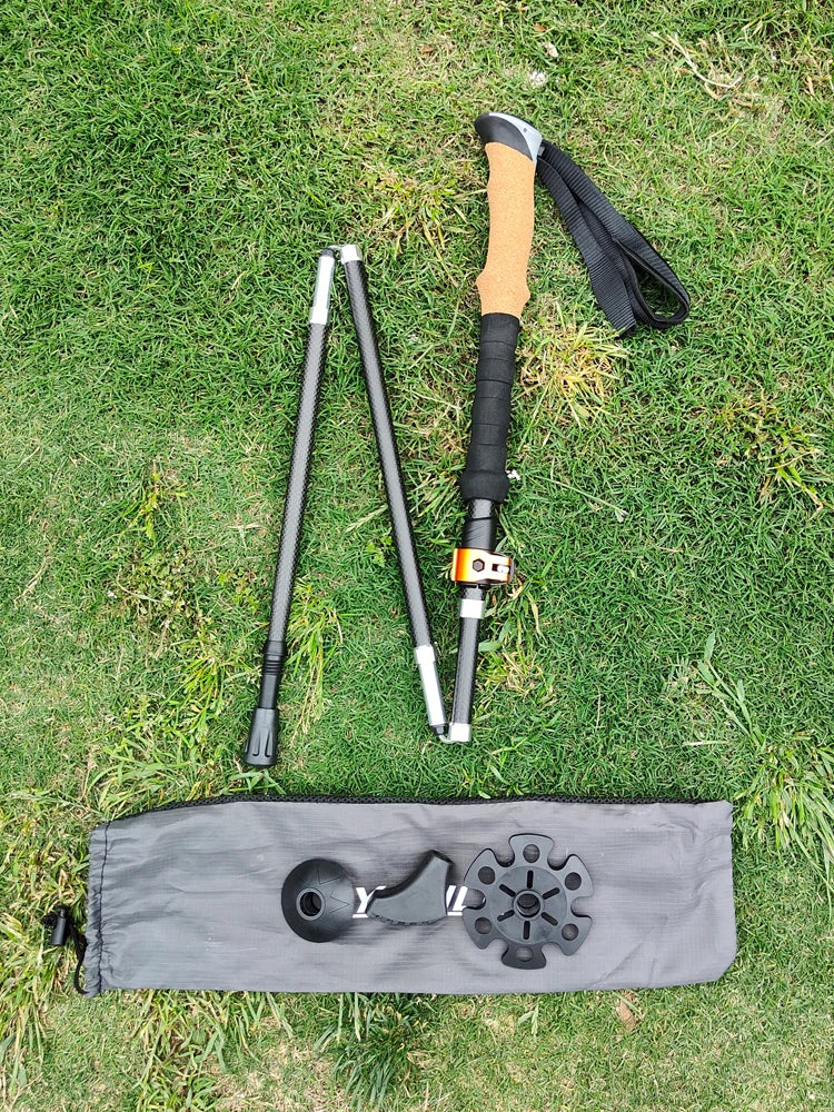 LIGHTEN UP 2Pcs Carbon Fiber/Aluminum Alloy Trekking Poles Collapsible Telescopic Sticks Lightweight Walking Hiking Stick Climb