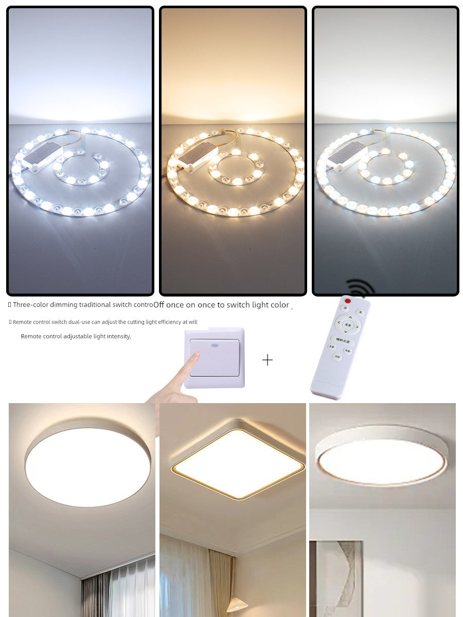 Ceiling Lamp LED Light Wick Replacement Refill Lamp Beads the Lamp Disc Lens Living Room Variable Light with Three Colors Light Bar Ceiling Fan Lights Light Source