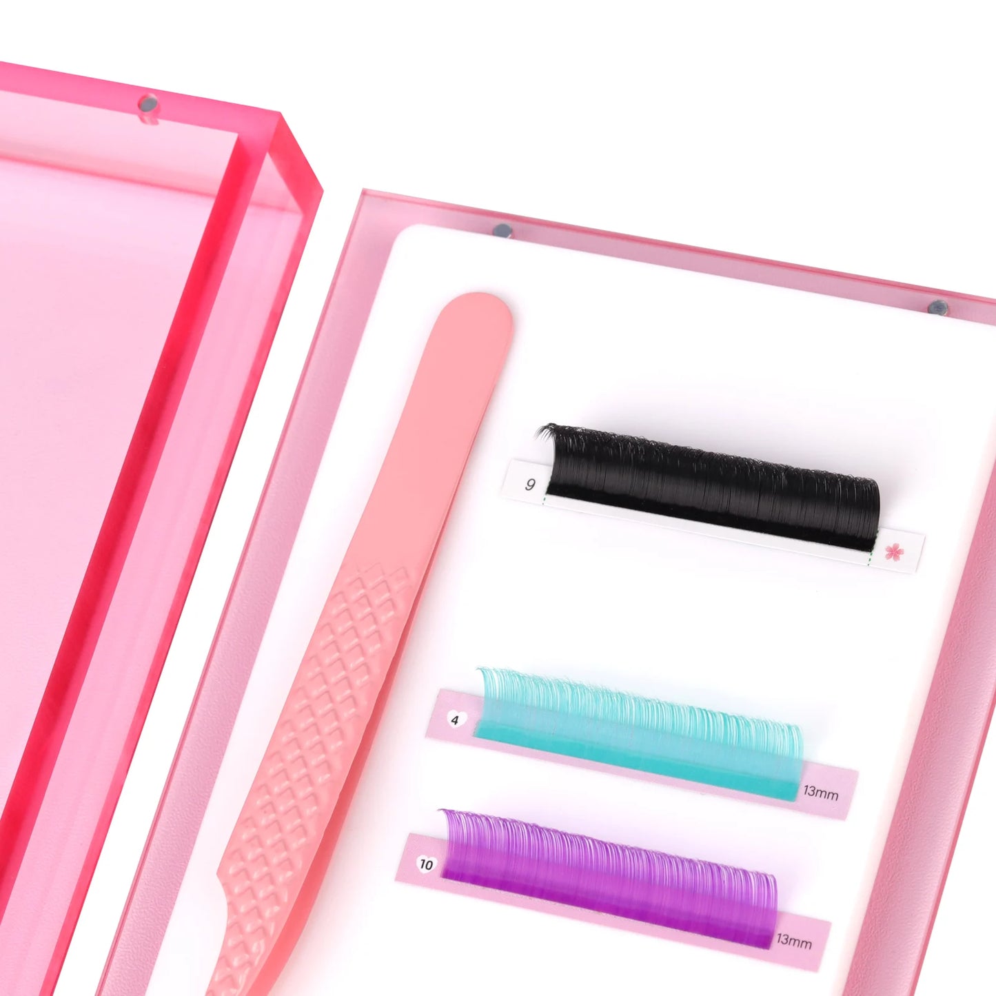 Eyelash Extensions Acrylic Lash Holder Eyelashes Pallet Storage Box Large Eye Lash Tile Dust-proof Cover Beauty Makeup Tools