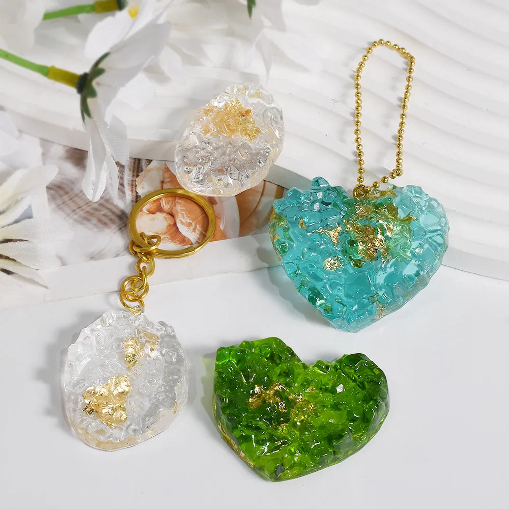 Crystal Cluster Pendant Epoxy Resin Mold DIY Ice Crystal Cave Pendant Silicone Mold