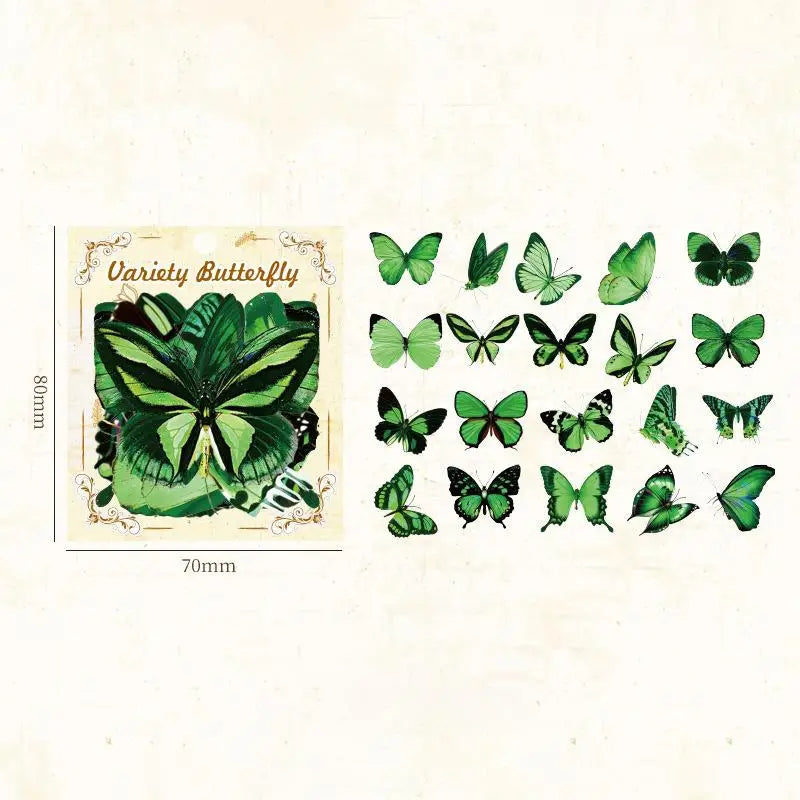 1sets Retro Plant English PET Deco Stickers Plant Flower Leaf Transparent Bullet Journaling Accessories Aesthetic Stickers