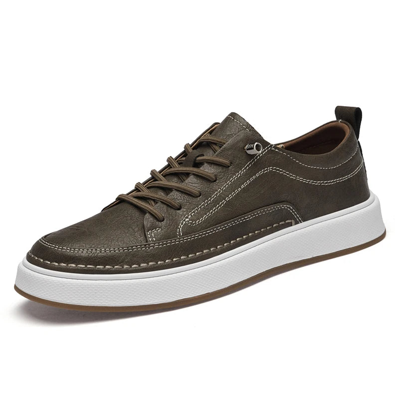 Italian Brand Men's Genuine Leather Shoes Comfortable Soft Sole Insole 6 Centimeters Men's Casual Oxford Shoes Outdoor Sneakers
