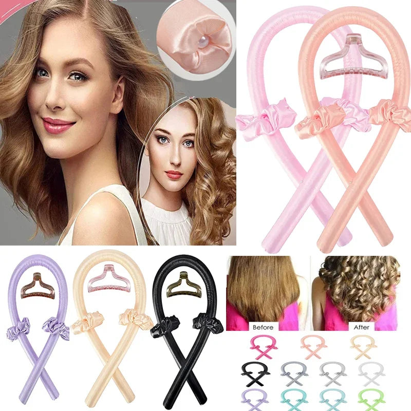 Heatless Hair Curler Curly Hair No Heat Curly Hair Products Satin Silk Headband Overnight Hair Styling Tools boucleur cheveux