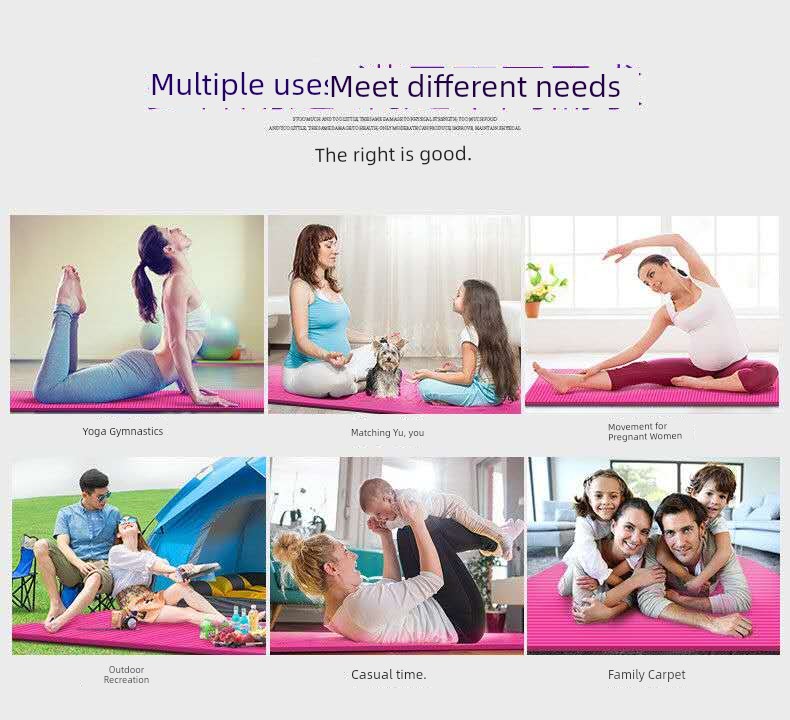 Fitness Yoga Mat Gym Cushion Exercise Mat Long Thick Yoga Mat