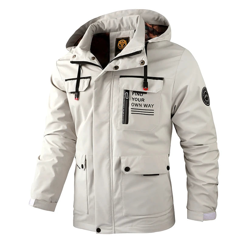 Men Outdoor Jacket Spring Autumn New Windbreaker Hooded Coat Men Brand Outwear Clothing Fashion Waterproof Casual Jacket Men