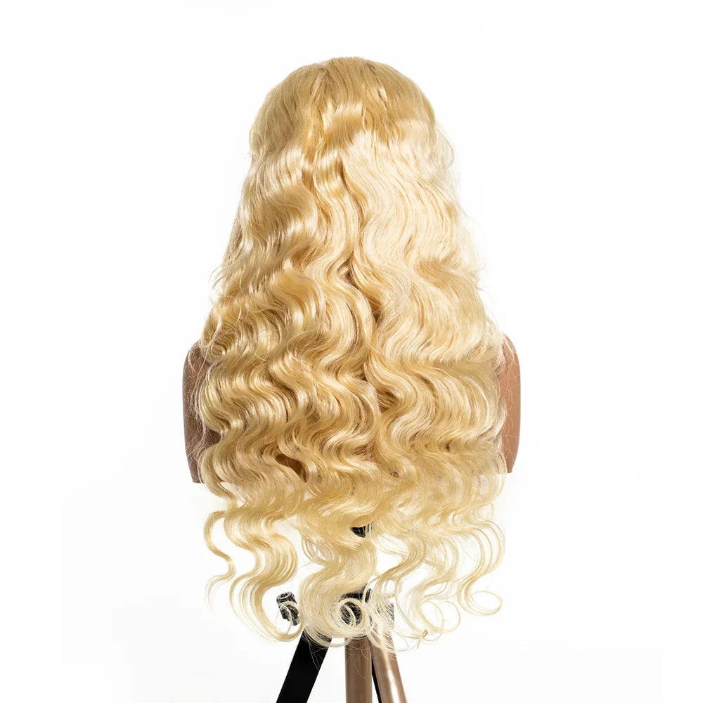 613 Blonde Honey Colored Body Wave 13x6 Frontal Full HD Transparent Lace Human Hair Wigs Lace Front Preplucked Wig Black Women