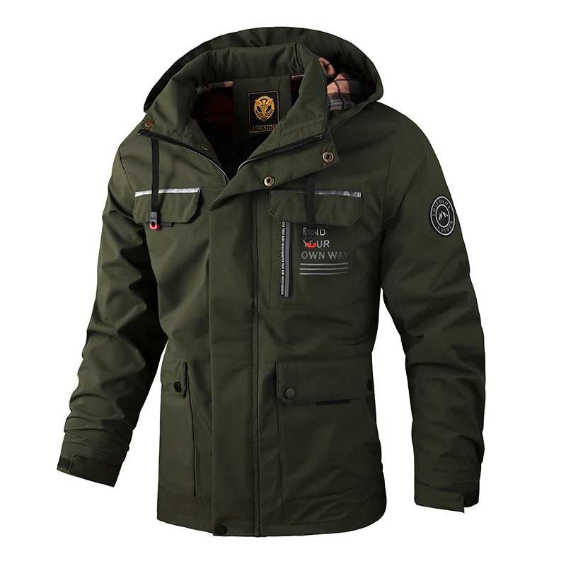 Men Outdoor Jacket Spring Autumn New Windbreaker Hooded Coat Men Brand Outwear Clothing Fashion Waterproof Casual Jacket Men