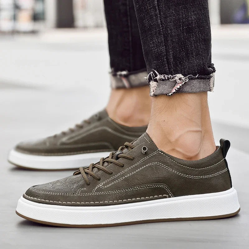 Italian Brand Men's Genuine Leather Shoes Comfortable Soft Sole Insole 6 Centimeters Men's Casual Oxford Shoes Outdoor Sneakers