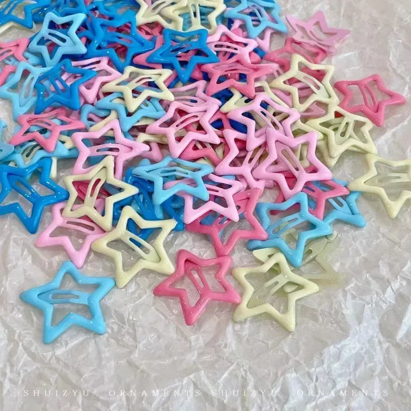 Y2K Star Hairpins Girls Versatile Coloful Sweet Cool Hairclip Women Cute Bright BB Clips Multicolored Headwear Hair Accessories