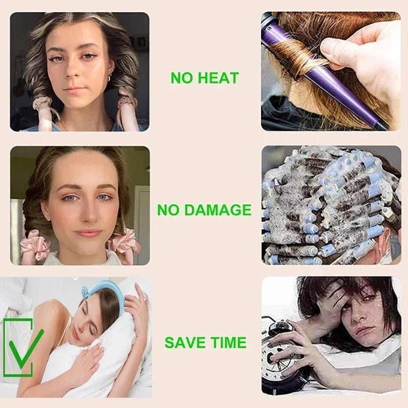 Heatless Hair Curler Curly Hair No Heat Curly Hair Products Satin Silk Headband Overnight Hair Styling Tools boucleur cheveux