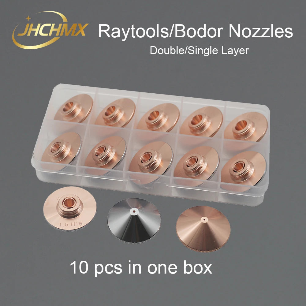 JHCHMX Fiber Laser Nozzles Single/Double Layer Dia.32 M14 0.8-5.0mm For Raytools Fiber Laser Head Bodor Glorystar Laser Machine
