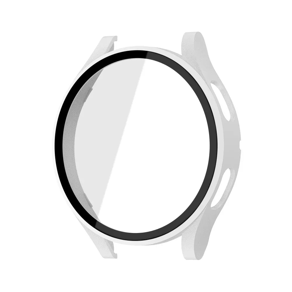 Glass+Matte Watch Cover for Samsung Galaxy Watch 4 Case 44mm 40mm,All Around Coverage Protective Bumpers for Galaxy Watch 5/4
