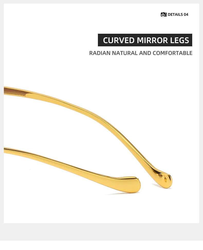 Vintage Sunglasses Rimless Cut Edge Sunglasses Fashion Designer Shades Luxury Golden Leopard Frame Sunglasses UV400