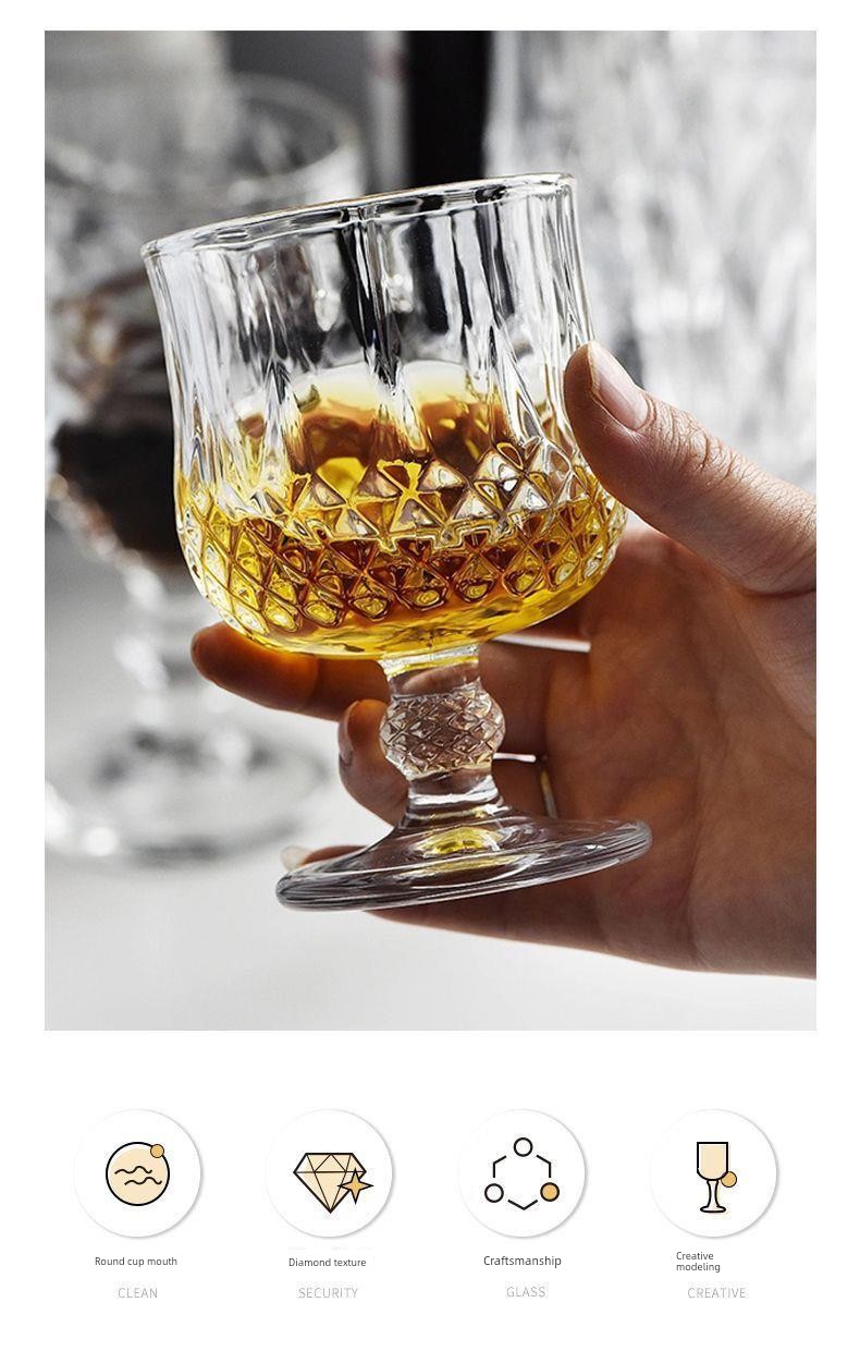 Hot Wine Glass Lead-Free Glass Diamonds Red Wine Glass Cognac Cup Wine Champagne Glass Whiskey Shot Glass Dessert Wine Chicken