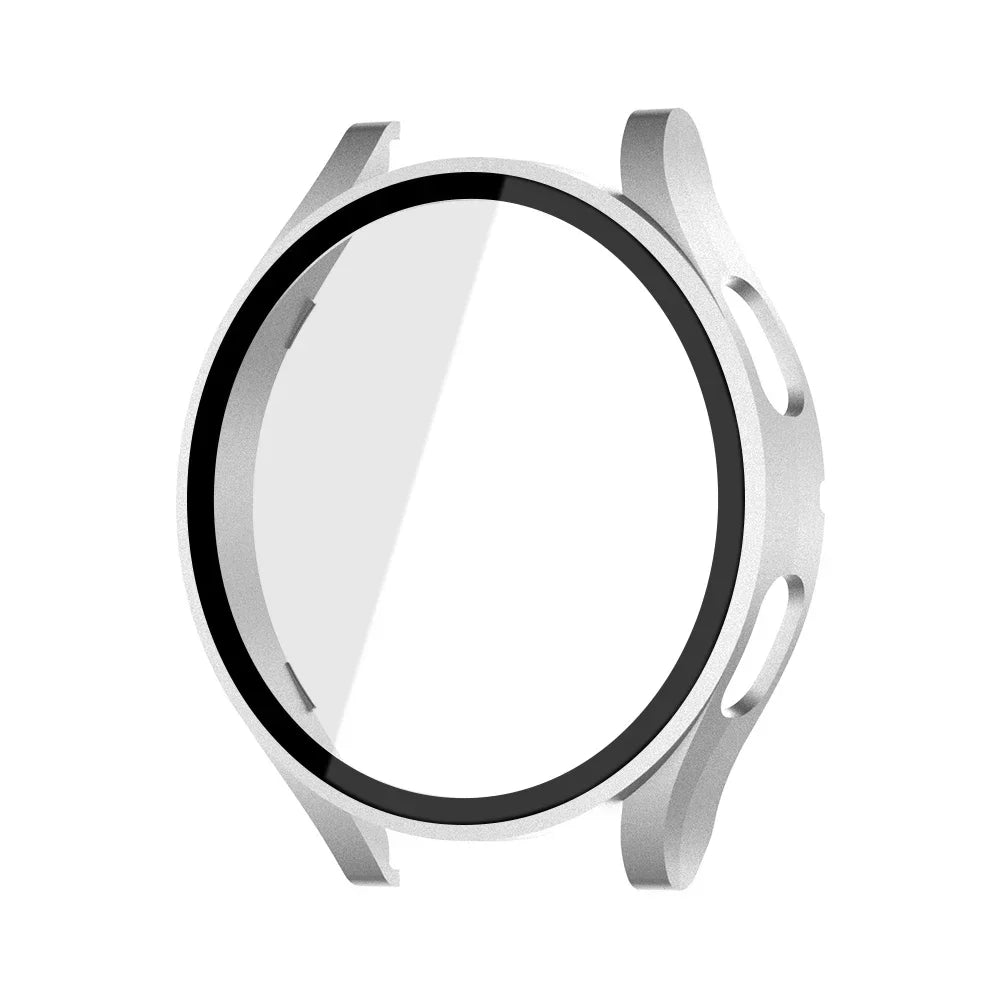 Glass+Matte Watch Cover for Samsung Galaxy Watch 4 Case 44mm 40mm,All Around Coverage Protective Bumpers for Galaxy Watch 5/4