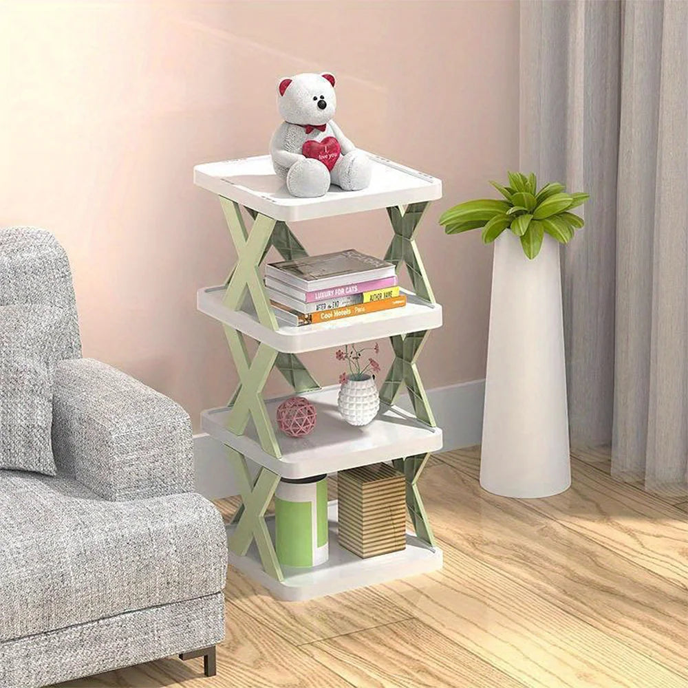 Multi-layer Space-saving Dormitory Doorway Simple Slipper Rack Foldable Plastic Storage Shoe Cabinet No-drilling Dustproof